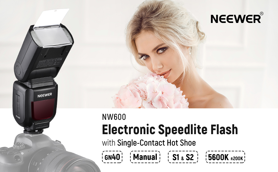 NEEWER NW600 Flash Speedlite Compatible with Canon Nikon Panasonic