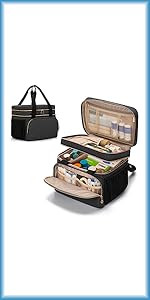 LUXJA Double Layer Medicine Bag with Detachable Divider, Pill Bottle Organizer with Handle Straps...