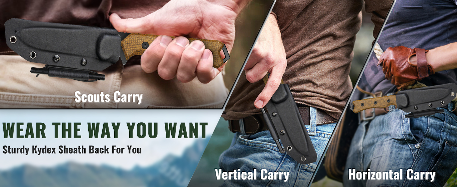 horizontal carry knife kydex sheath