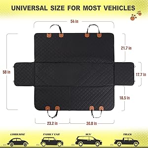 Dog Car Seat Cover for Back Seat