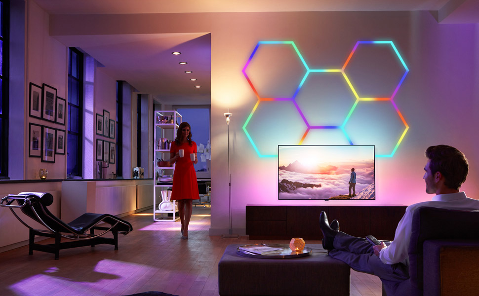 colorUp インテリアライト Hexagon LED Lights,24 Pack Garage Light RGB with Color