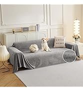 MYSKY HOME Couch Cover Sofa Cover for 2 Cushion Couch, Non-Slip Soft Sofa Slipcover Protector, So...