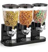 2L Dry Food Dispenser,Triple Food Dispenser,Transparent Grain Dispenser,Large Capacity Cereal Dis...