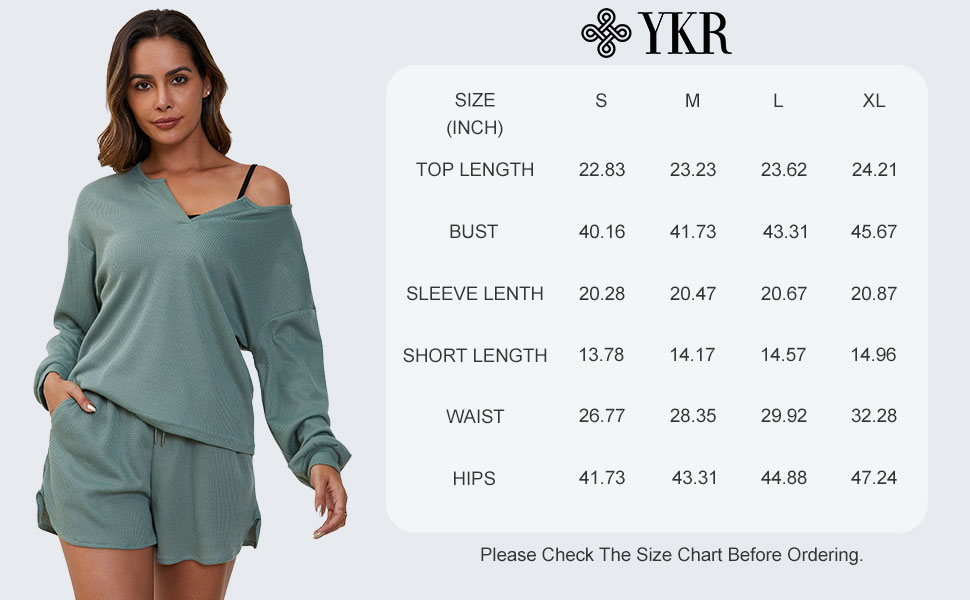 waffle knit lounge set women
