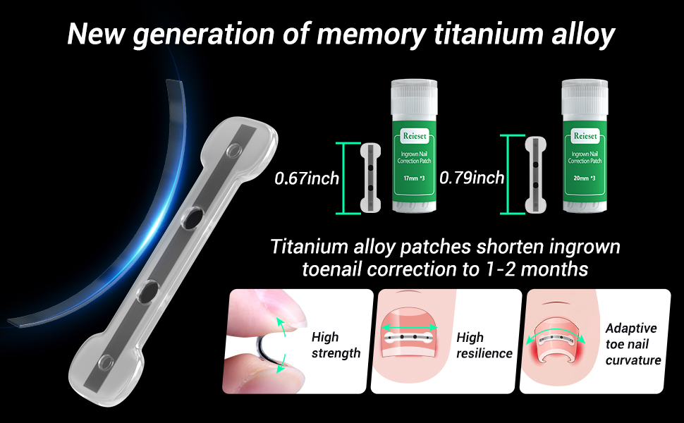 Reieset Titanium Alloy Ingrown Toenail Treatment,Nail Tools