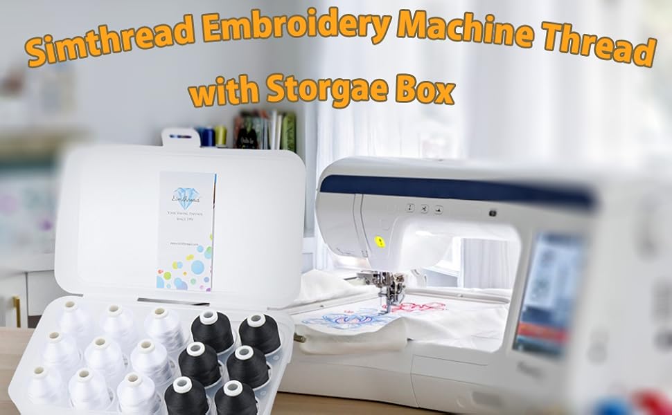 Simthread Machine Embroidery Thread 1000M Black 900, with