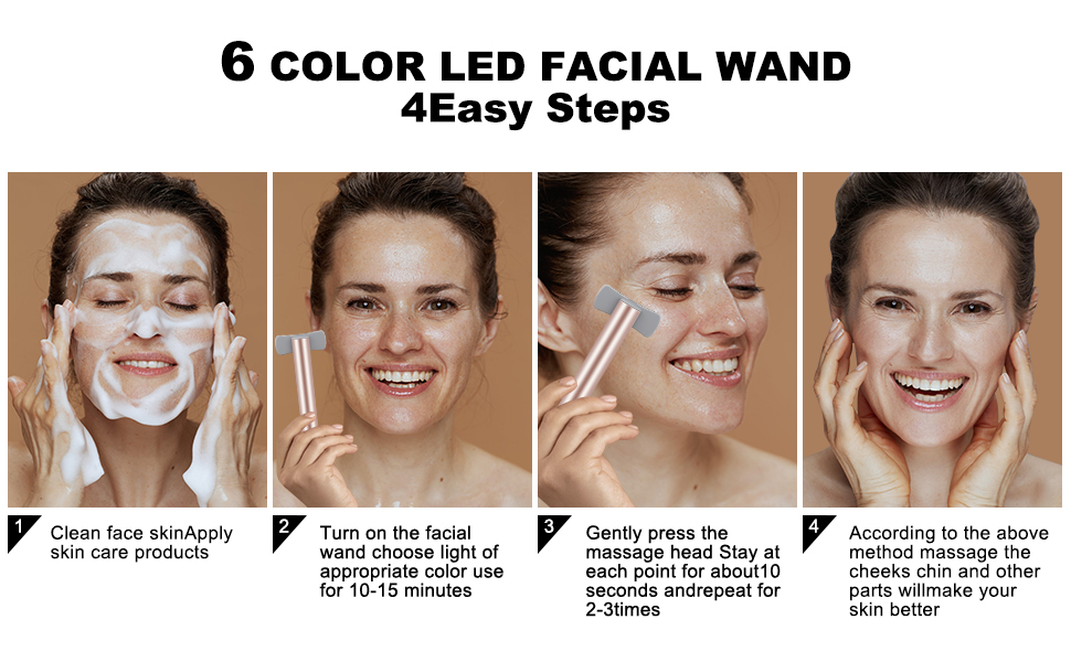 face led light therapy wand
