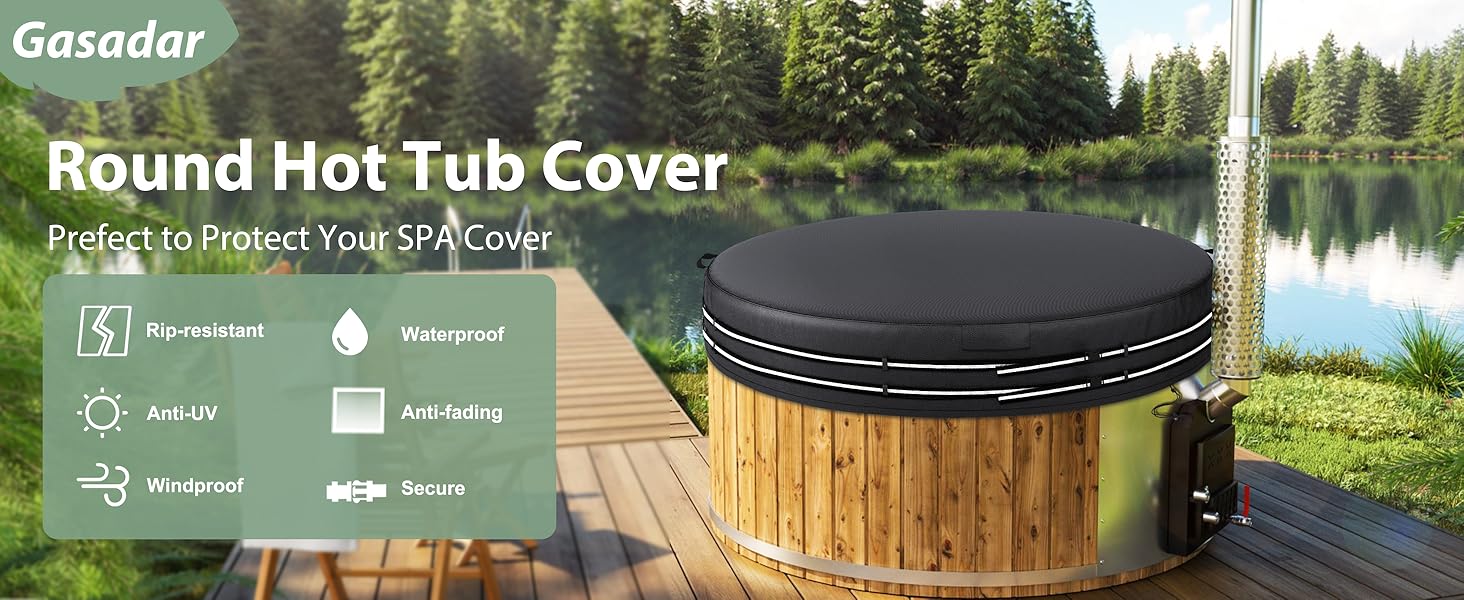 Hot Tub Cover Round Spa Cover, Waterproof Spa Covers for