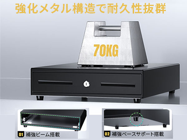 Amazon | NUSRATS キャッシュドロア 自動＆手動兼用 12V 小型
