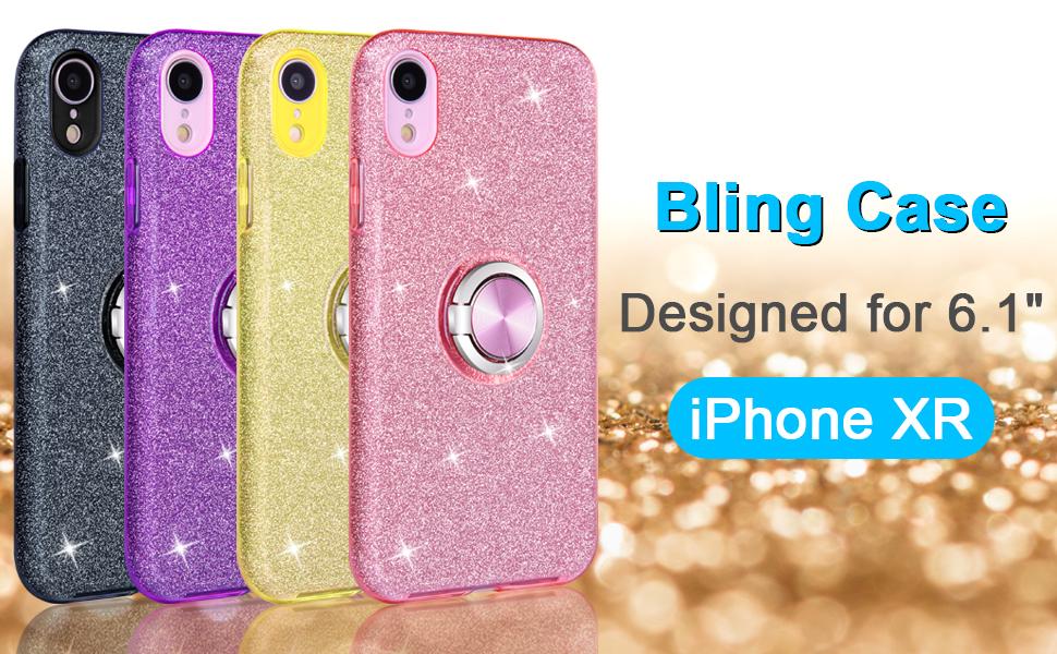 wisdompro Glitter Case for iPhone XR 6.1 Inch, Cute Bling Sparkle
