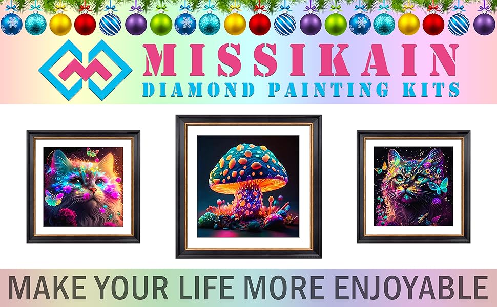 MISSIKAIN MUSHROOM DIAMOND PAINTING ART KITS FOR ADULTS 16x16 IN