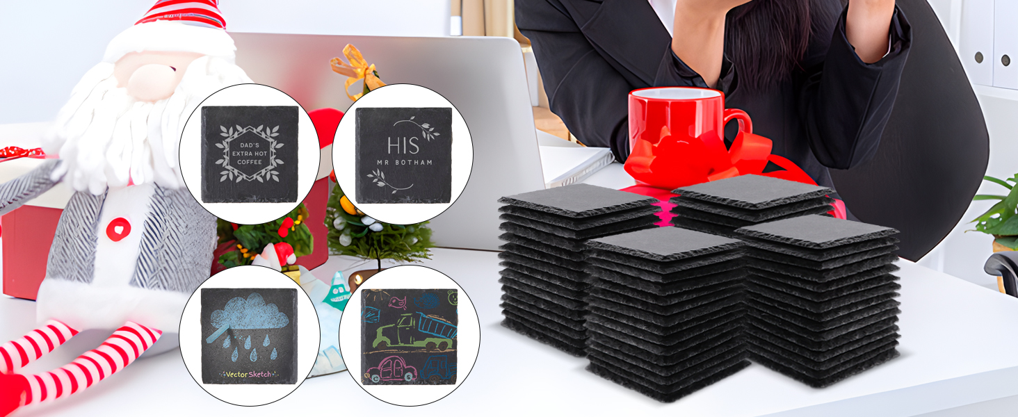 black slate coasters