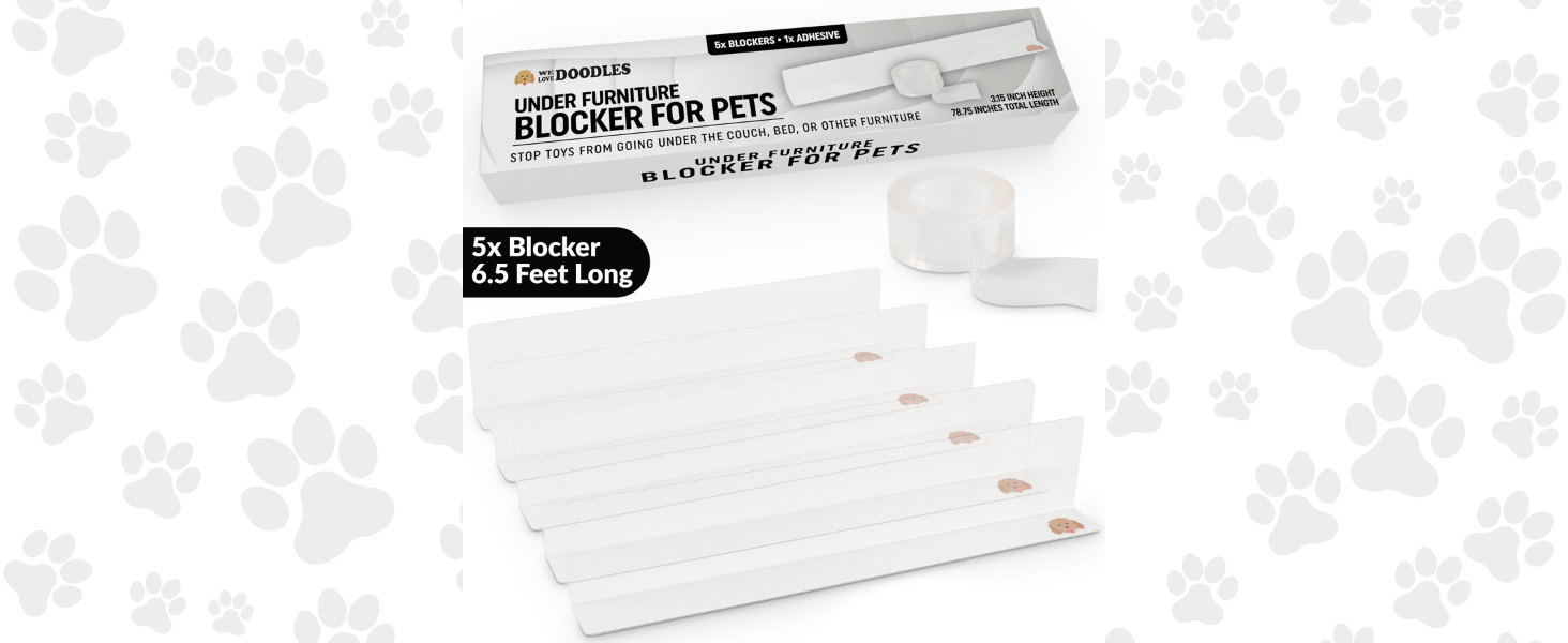 We Love Doodles Under Couch Blocker for Pets (5 Pack