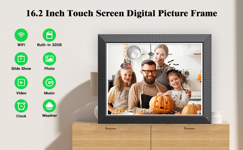 NETHGROW 16.2inch WiFi Smart Digital Photo Frame 32GB