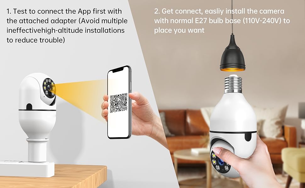 Topiacam 4 Pack 1080P Lightbulb Security Cameras Wireless Outdoor, WiFi