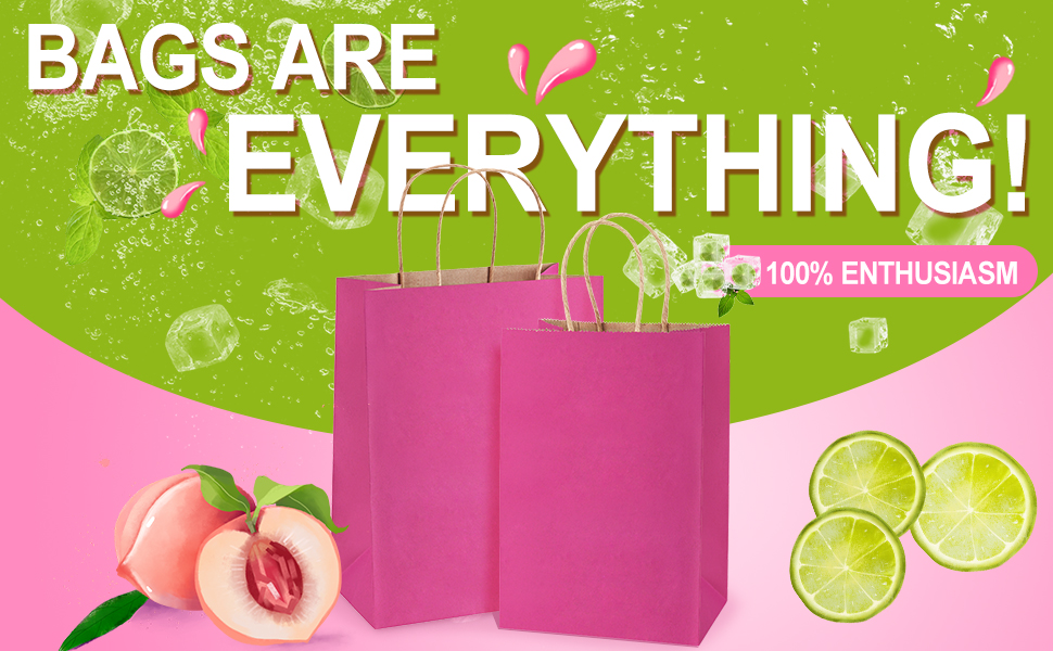 PInk paper gift bags