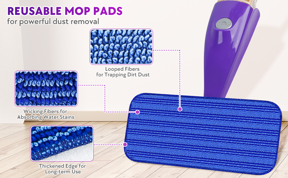 Reusable Mop Pads Compatible with Swiffer Wet Jet Mop Wet