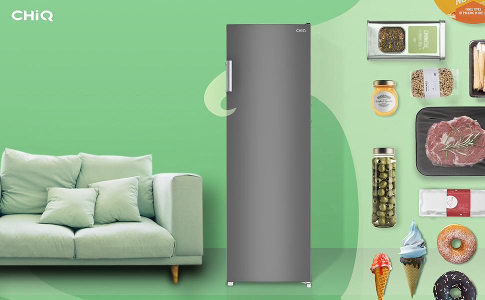 CHiQ 270L upright freezer, No Frost,reversible doors,fast freezing,vertical handle,big drawer