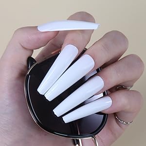 White Press on Nails