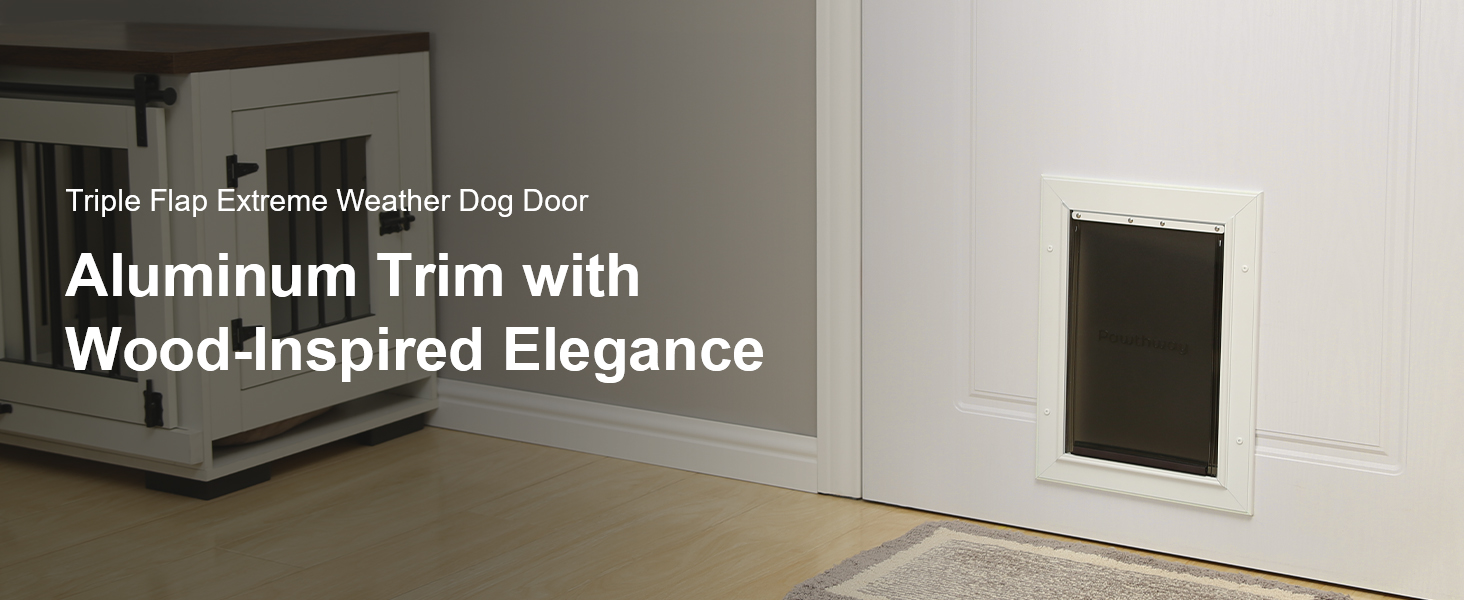 Pawthway 3Flap Aluminum Trim Pet Door for Exterior Door