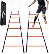 Sportneer Agility Ladder Speed Training Set 12 Rungs 20ft Detachable Exercise Ladders in 2pcs (6 ...