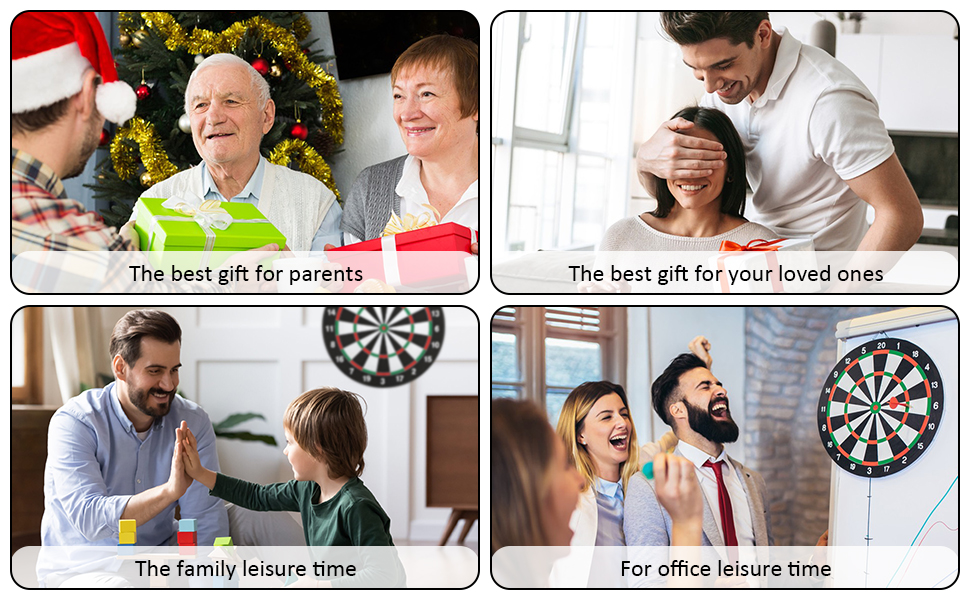 17 inch Dart Board Set, Double Sided Large Size Dartboard Safe Dart Game for Kids Indoor Outdoor