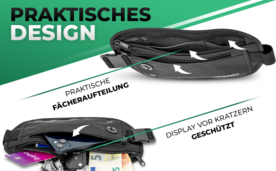 praxxim bauchtasche joggen herren damen laufgürtel lauftasche jogging laufen handy running bag sport