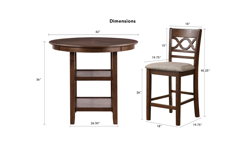 New Classic Furniture Cori 5Piece Round Counter Set with