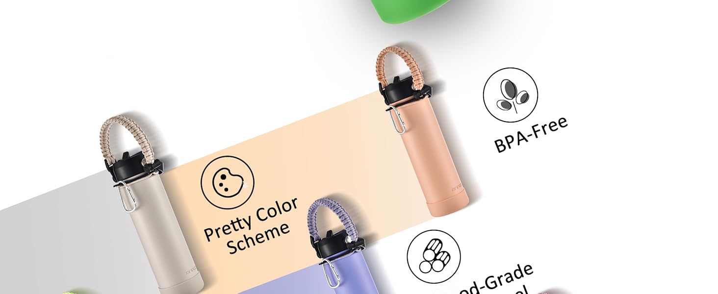 24oz water bottle with paracord handle