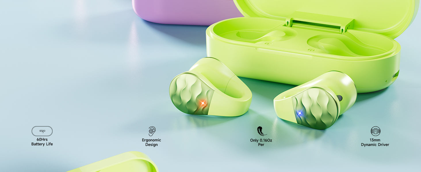 aigo Wireless Earbud Bluetooth Earphones, Open Ear Clip, Sport Ear Buds for iPhone/Android/Computer
