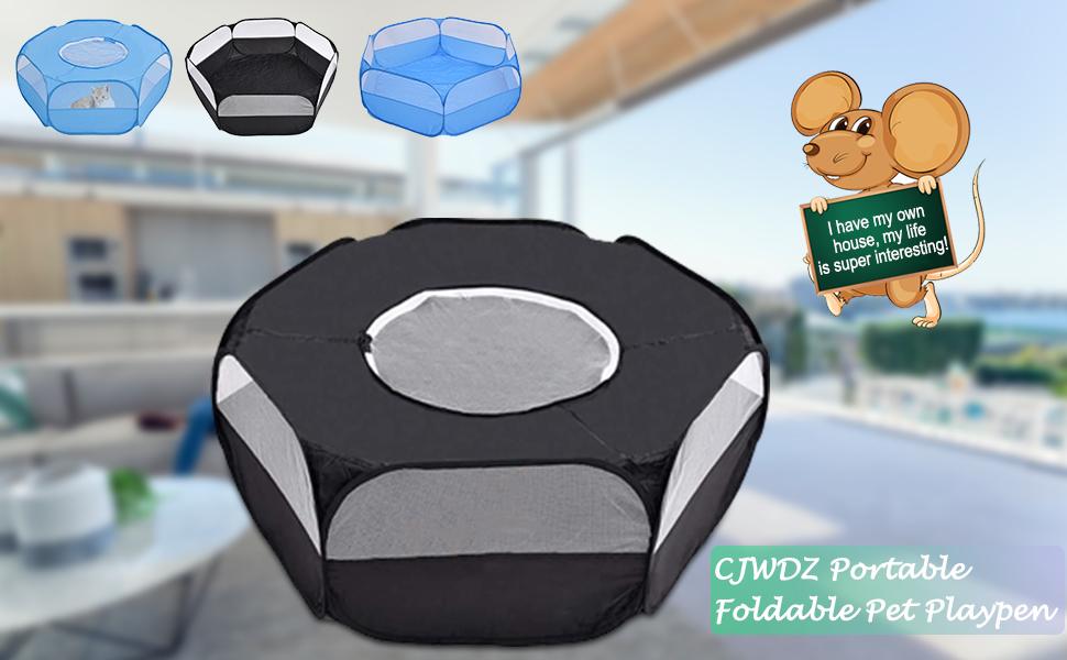 Small Animal Cage Pet Playpen Play Tent Indoor Outdoor Bedding Fence Portable Pen for Hamster