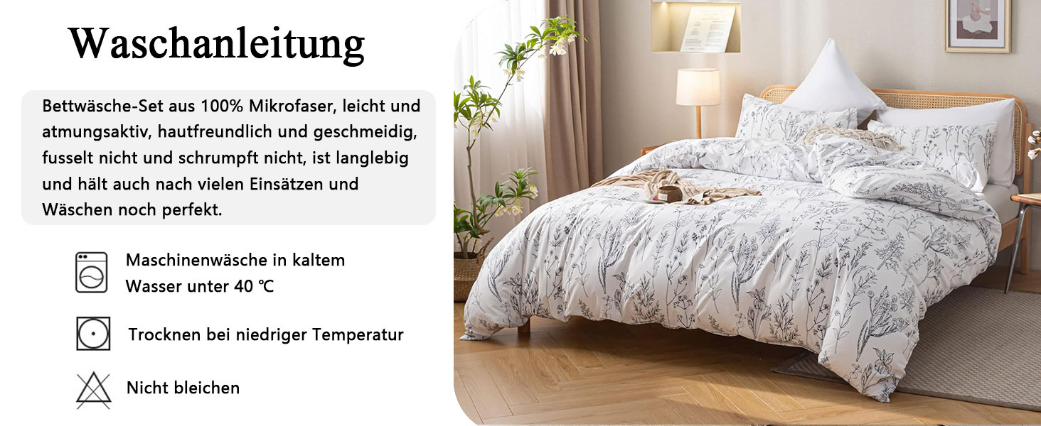 Floral Bettwäsche Set
