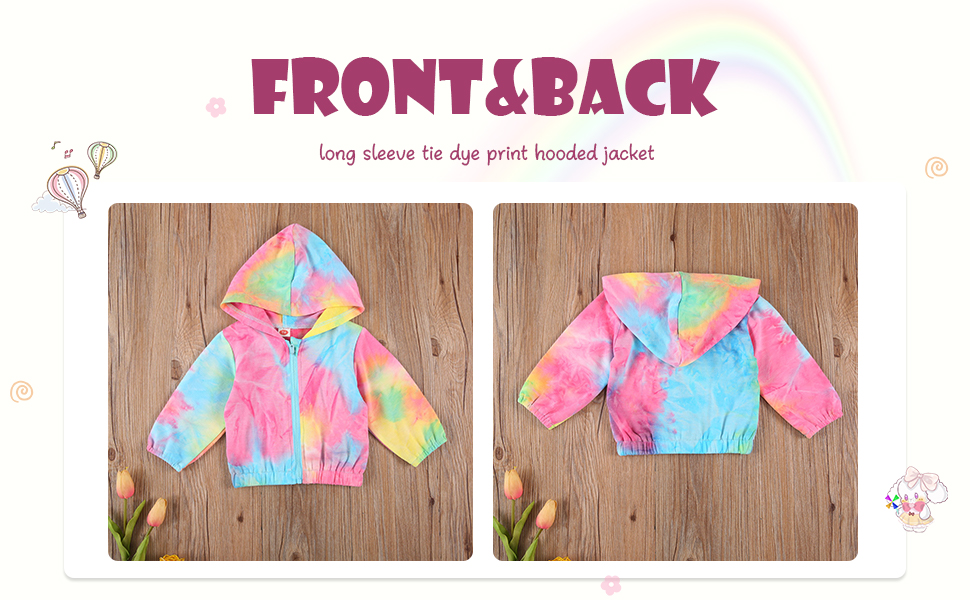 tie dye print hooded jacket