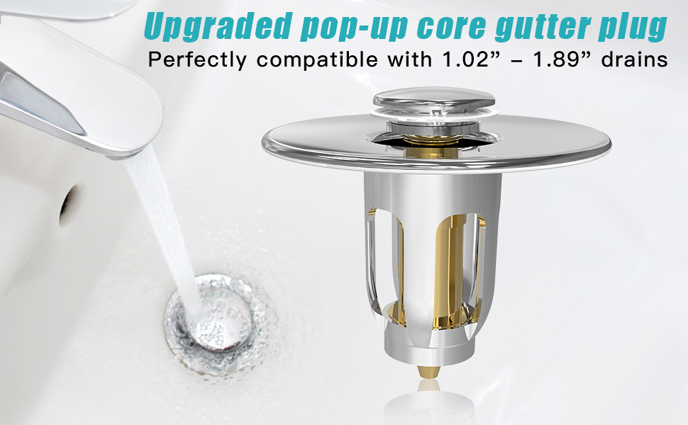 Mintiml Sink Drains Plug Universal Edition Bullet Core Push Type Basin