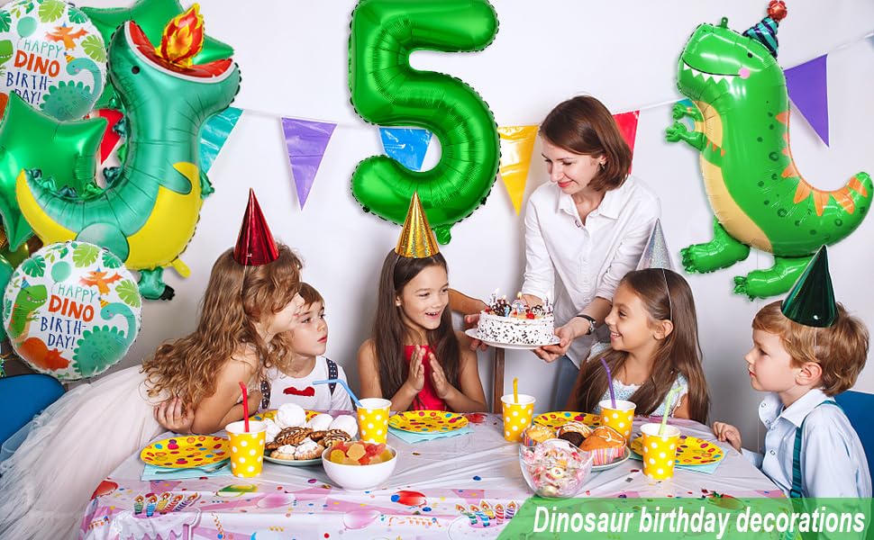 MSMANCY 9pcs Dinosaur Birthday Decorations for Boys