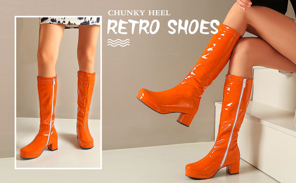 Amazon.com | Alsoloveu Womens Go Go Boots 60s 70s Boots