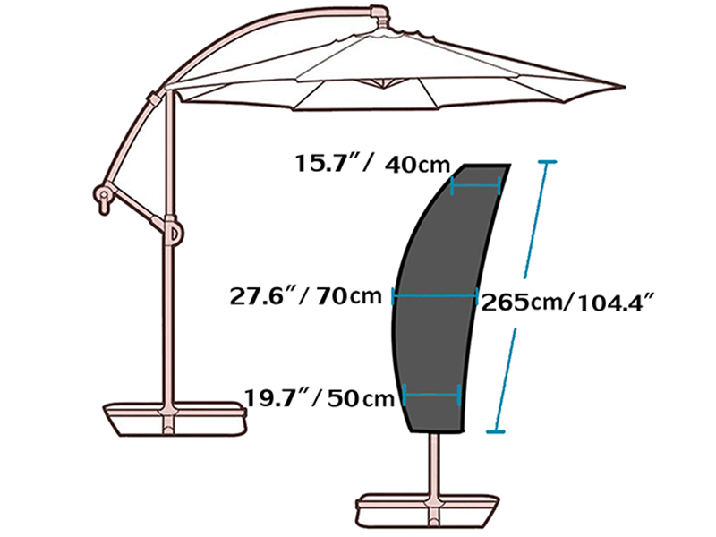 UKEER Parasol Cover Extra Large Cantilever Umbrella Cover Waterproof