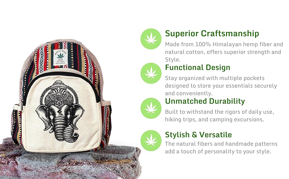 Lord Ganesh Print Hemp Bag