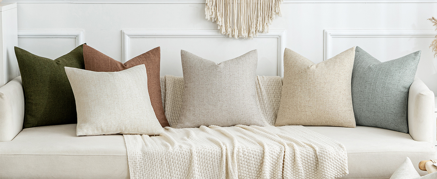 MIULEE Pack of 2 Khaki Decorative Pillow Covers 18 x 18