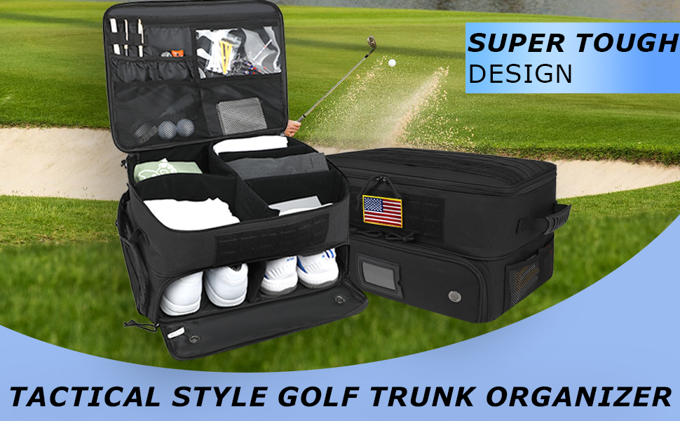 XINTREY Tactical Golf Trunk Organizer Storage Case 2 Layers