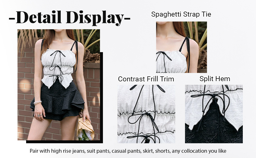 color block bow cami