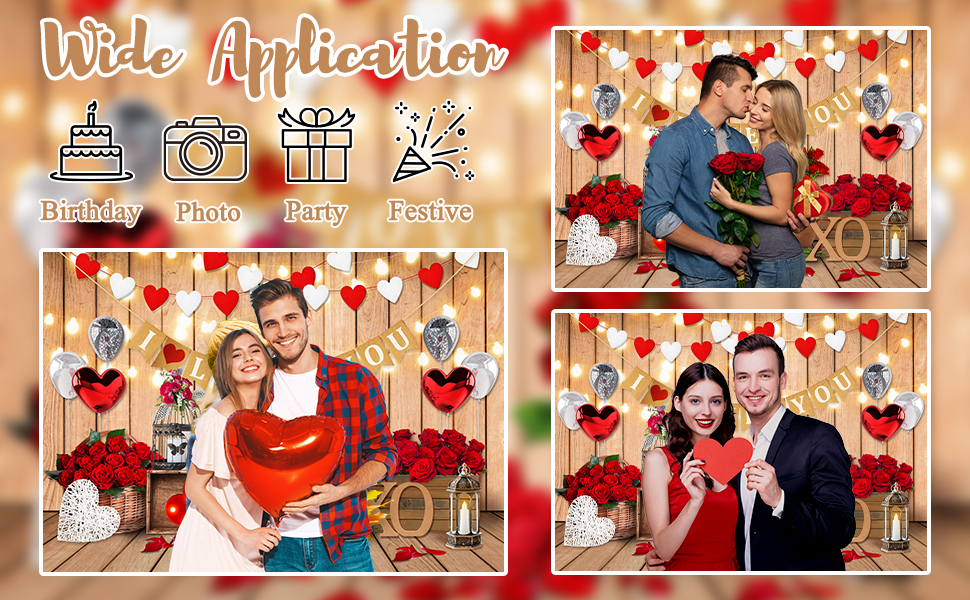 Swepuck 7x5ft Fabric Valentine's Day Polyester Photography