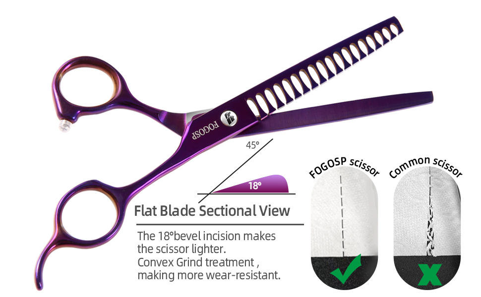 FOGOSP Dog Thinning Shears for Grooming Chunking Scissors for Grooming Student 6.5