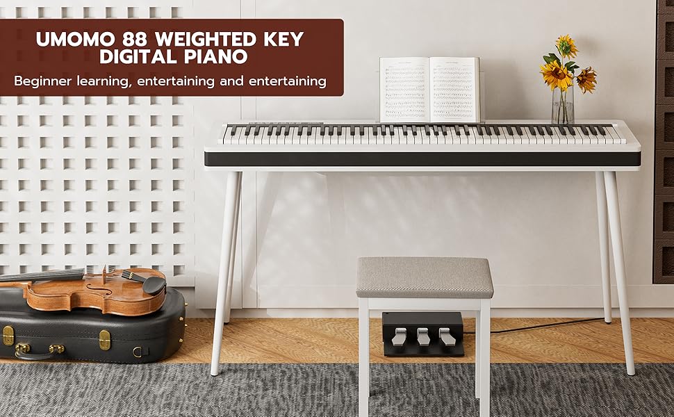 Amazon.com: UMOMO 88 Weighted Key Digital Piano Keyboard