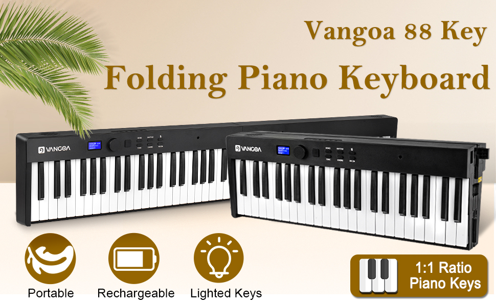 Vangoa Folding Piano Keyboard 88 Key Full Size Semi