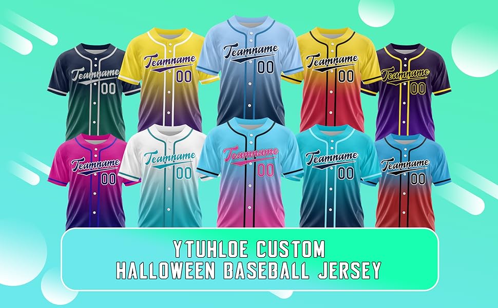 Amazon.com: Custom Gradient Baseball Jersey Stitched/Printed