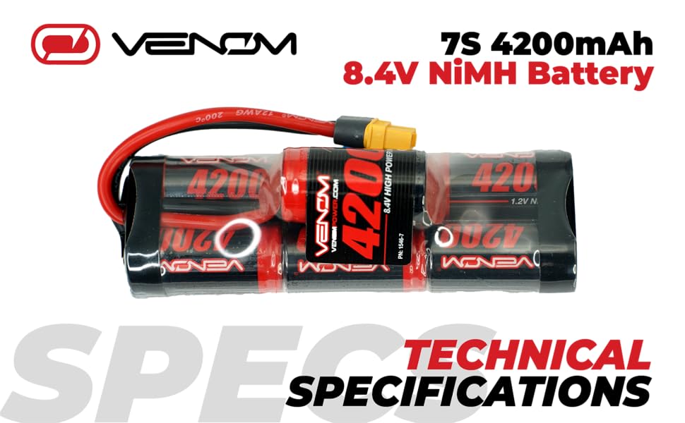 Amazon.com: Venom Power - Drive Series 8.4V 4200mAh 7-Cell NiMH