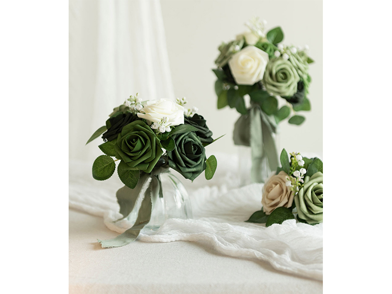 Ling's Moment Artificial Flowers, 25Pcs 3" Roses in Sage