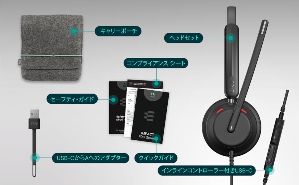 Amazon.co.jp: EPOS Impact 760T オフィスヘッドセット