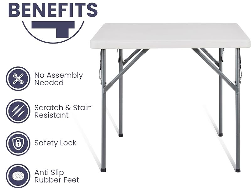 Naomi Home 5 Piece Folding Table and Chair Resin Square